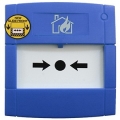Pulsante manuale blu rottura vetro